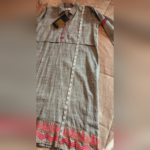 NWT- Khaadi Girl's Orange And Pink Embroided Dress - Picture 9 of 10